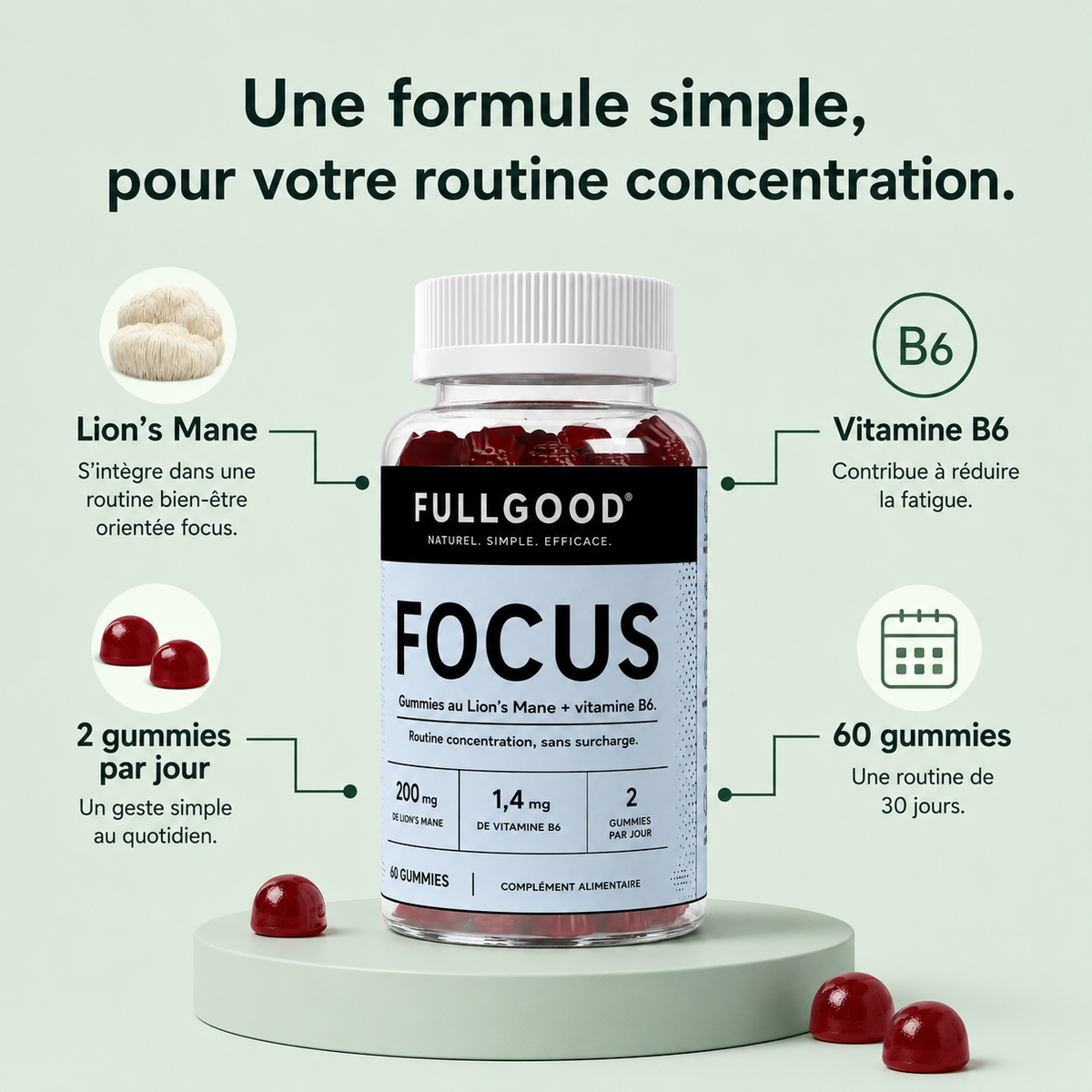 FOCUS — Gummies Lion's Mane + Vitamine B6