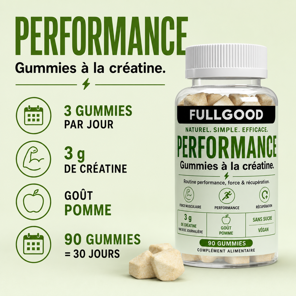 PERFORMANCE — Gummies Créatine Monohydrate  GOUT POMME