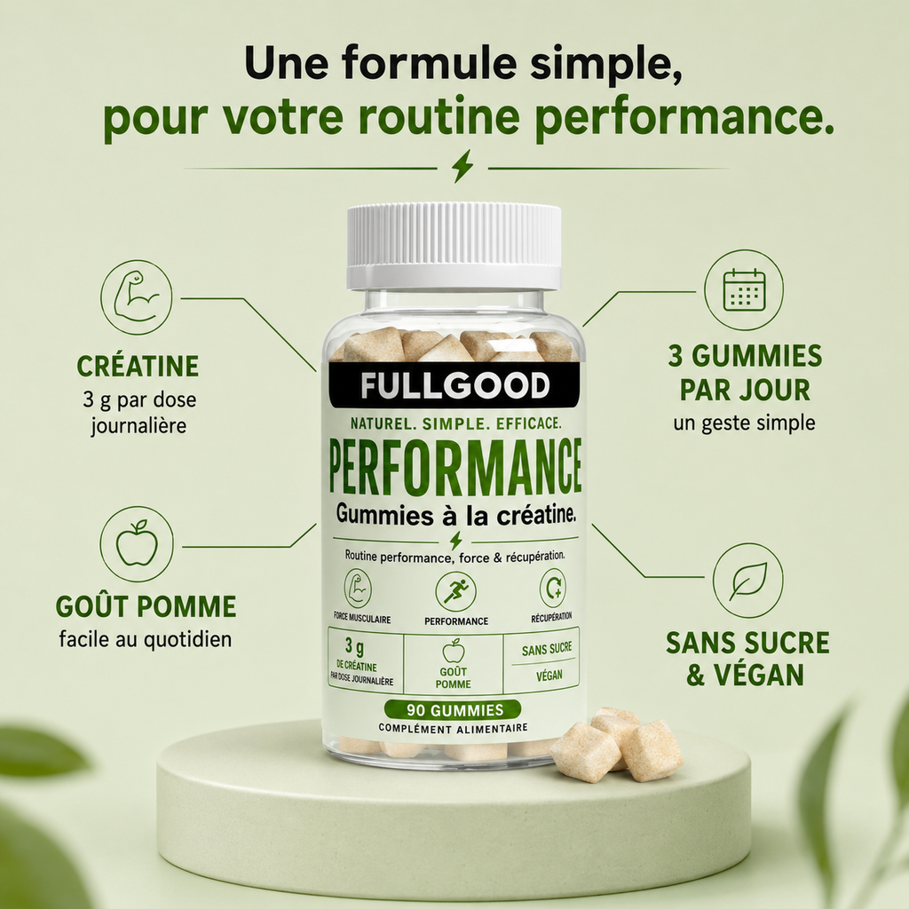 PERFORMANCE — Gummies Créatine Monohydrate  GOUT POMME