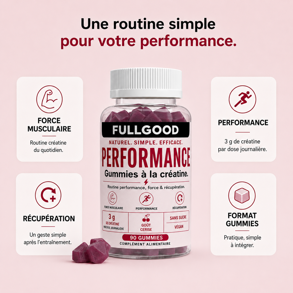 PERFORMANCE — Gummies Créatine Monohydrate  GOUT CERISE