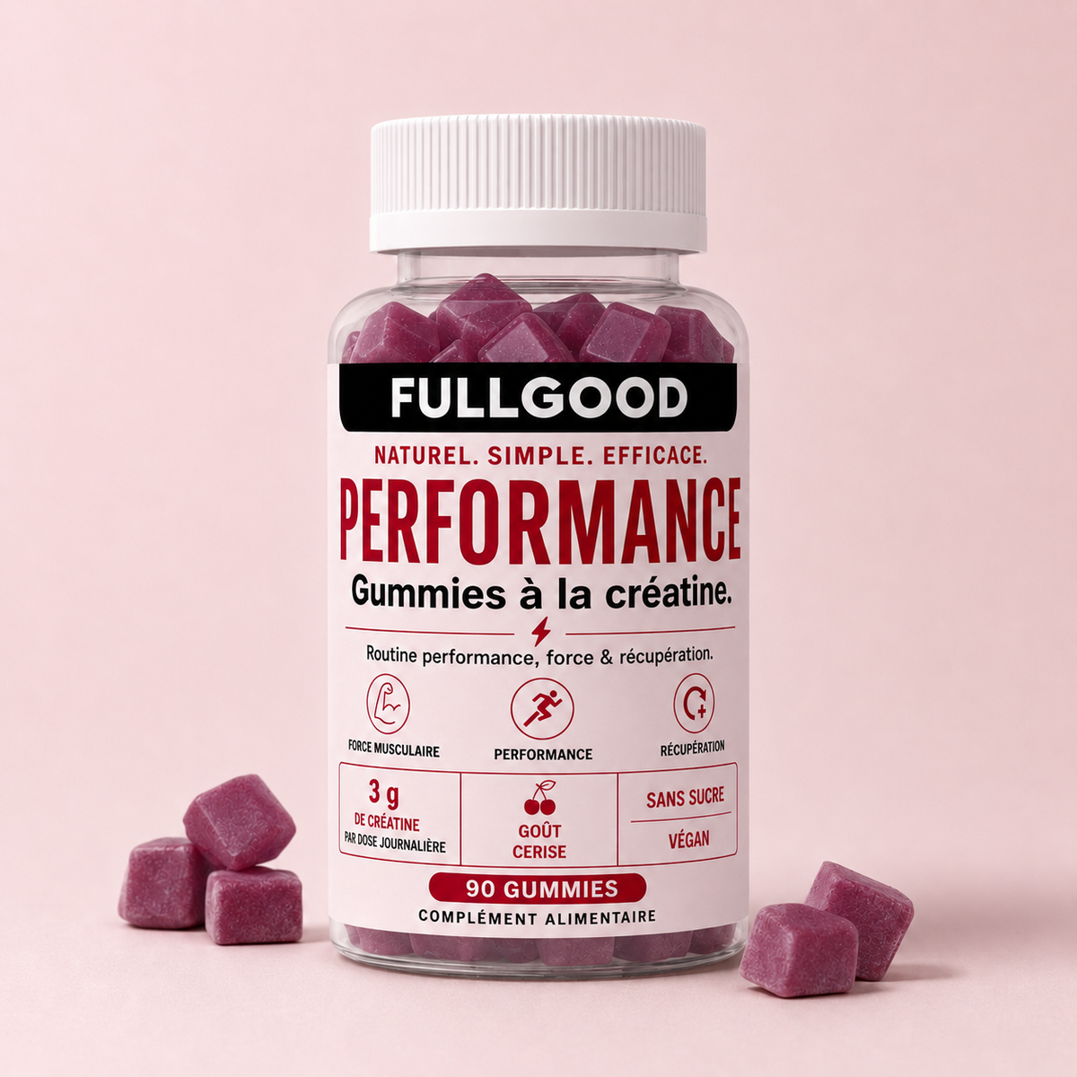 PERFORMANCE — Gummies Créatine Monohydrate  GOUT CERISE