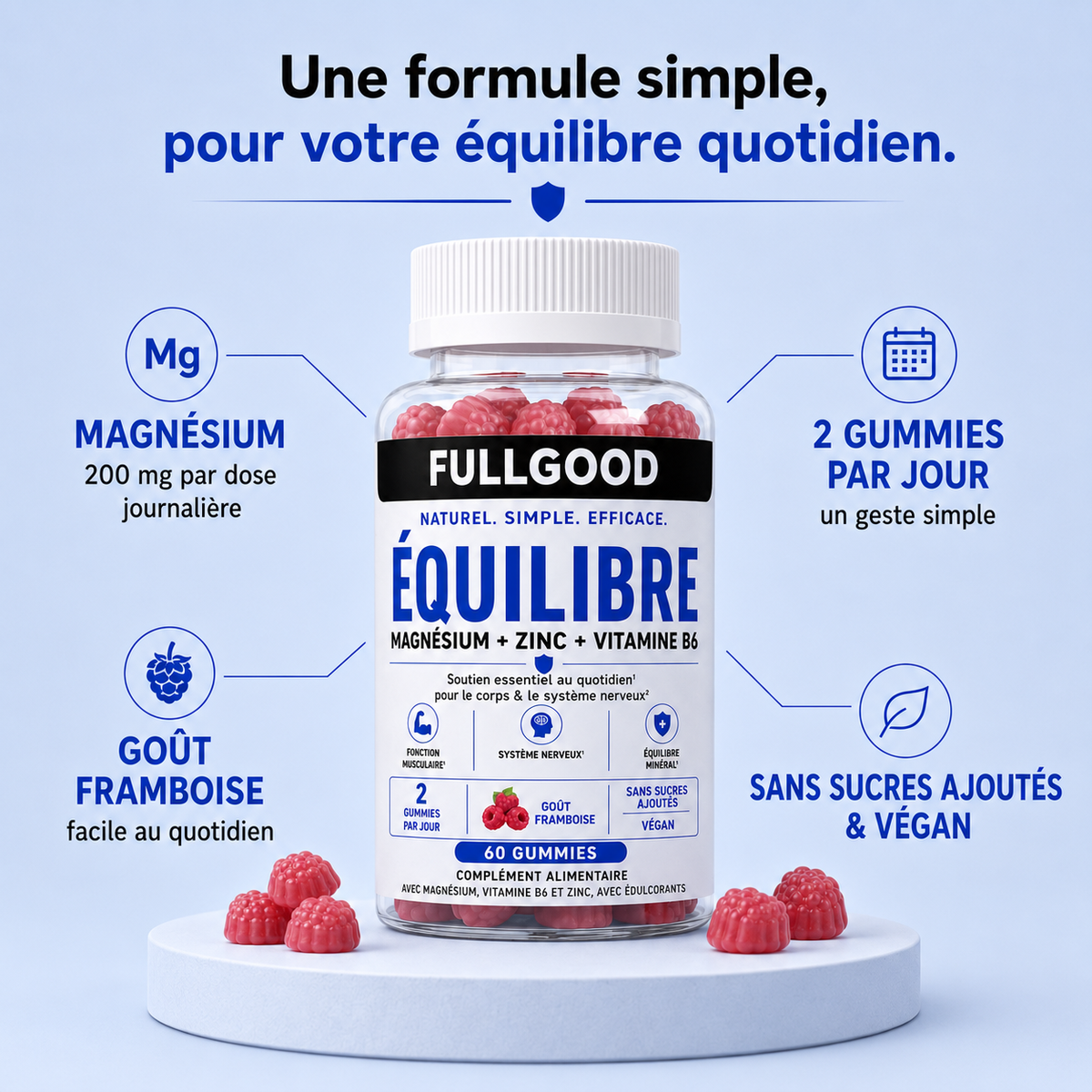 ÉQUILIBRE — Gummies Magnésium + Zinc + Vitamine B6