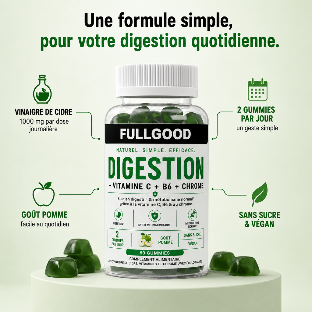 DIGESTION — Gummies Vinaigre de Cidre + Vitamine C + B6 + Chrome